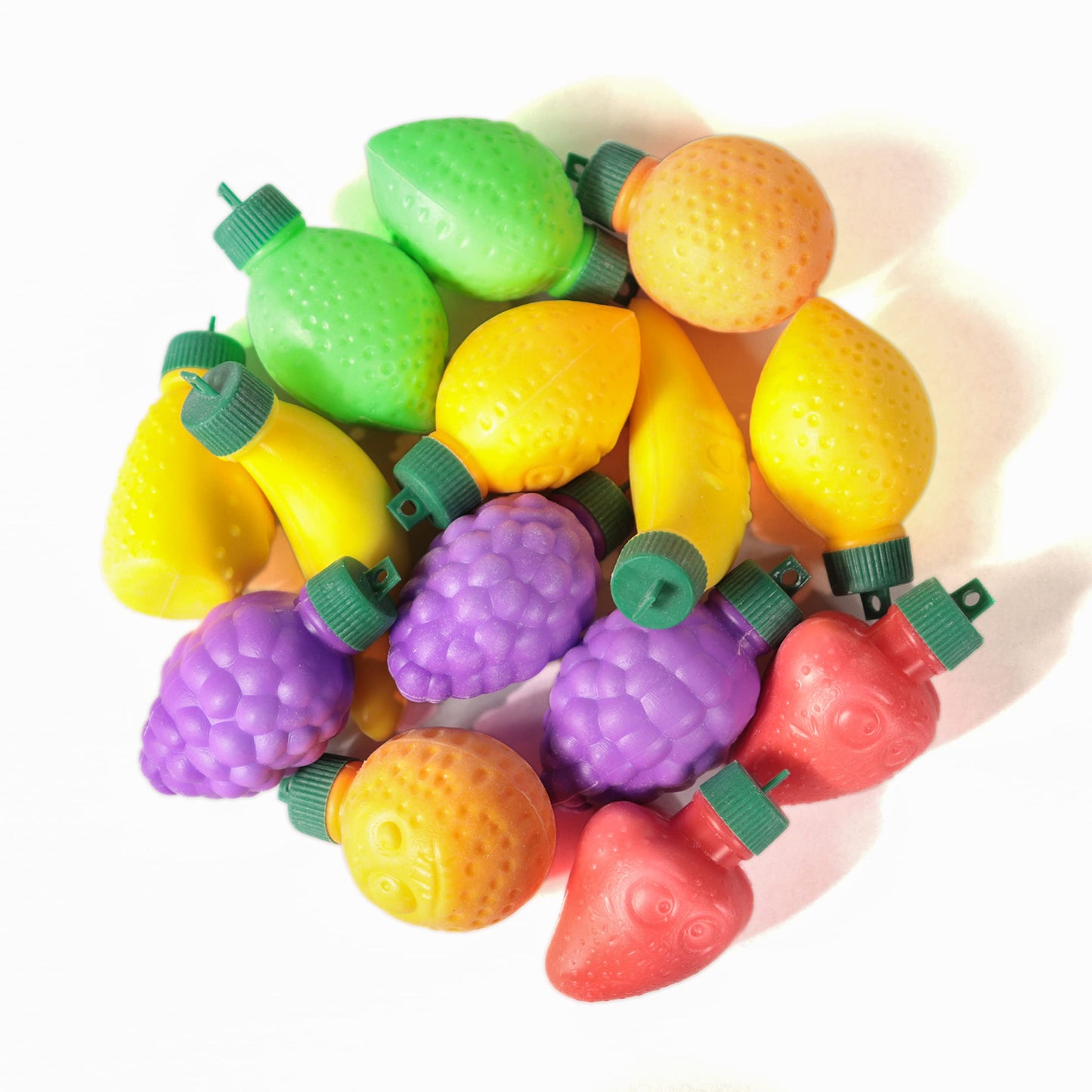 60 Fruit Shaped Fizzy Candy Powder, With Hanging Hole Caps For Decorative Stringing, Fun And Unique 90S Retro Candy, Gluten Free