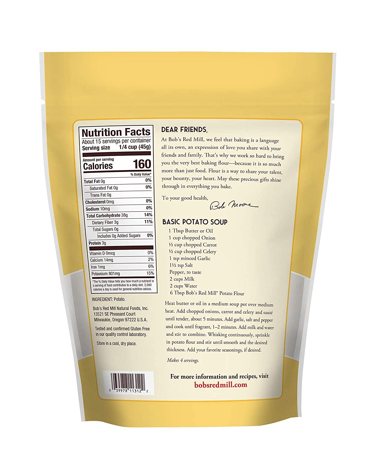 Bobs Red Mill Potato Flour, 24 Ounce, Pack of 3, Gluten-Free, Great for Baking and Cooking