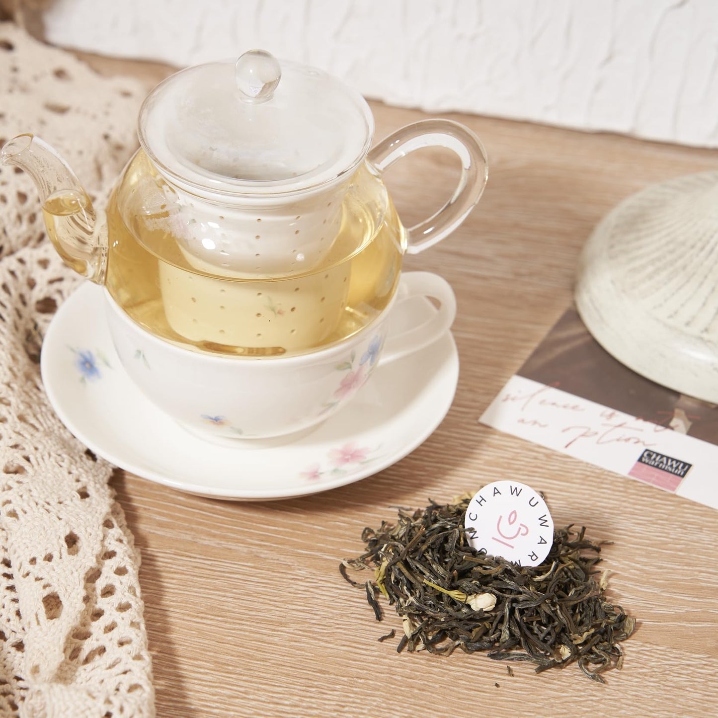 Chawuwarmsun [B] Jasmine Flower Green Tea,3.5Oz/100G,Chinese Loose Leaf Tea