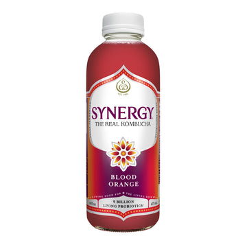SYNERGY The Real Kombucha - Blood Orange - 16 fl oz Bottle - Raw Probiotic Drink for Gut Health and Immune Support
