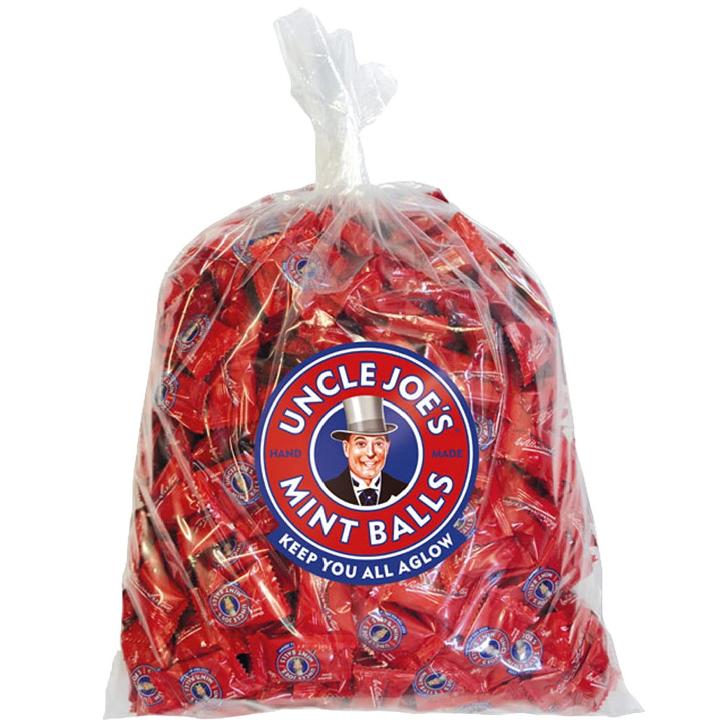 Uncle JoeS Mint Balls | Handcrafted British Candy | With Peppermint Oil | Long Lasting & Breath Refreshing Minty Flavor | Individually Wrapped Hard Candy | Bulk Size Pack | 70.55Oz (2Kg)