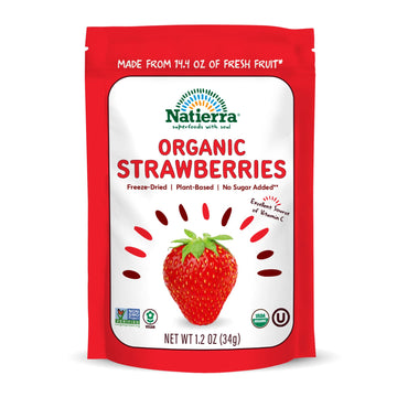 Natierra Nature'S Organic Freeze-Dried Strawberries  Gluten Free & Vegan  1.2 Ounce (Pack Of 3)