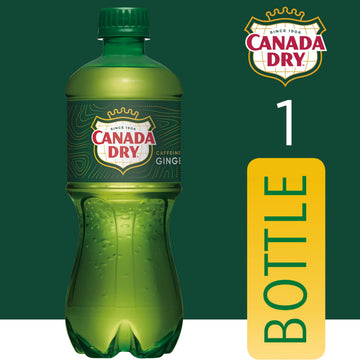 Canada Dry Ginger Ale 20 Oz Bottle, 24 Count, Refreshing Soft Drink, No Color Added, Model 6134662