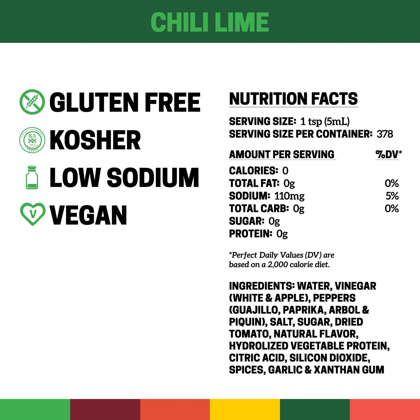 Cholula Chili Lime Hot Sauce, 64 fl oz - One 64 Fluid Ounce Bulk Container of Chili Lime Hot Sauce with Mexican Peppers, Lime an