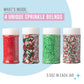 Sweets Indeed Christmas Sprinkles Mix - Edible Jimmies, Nonpareils & Sugar Pearls - 10.90 oz - Holiday Blend - Christmas Color