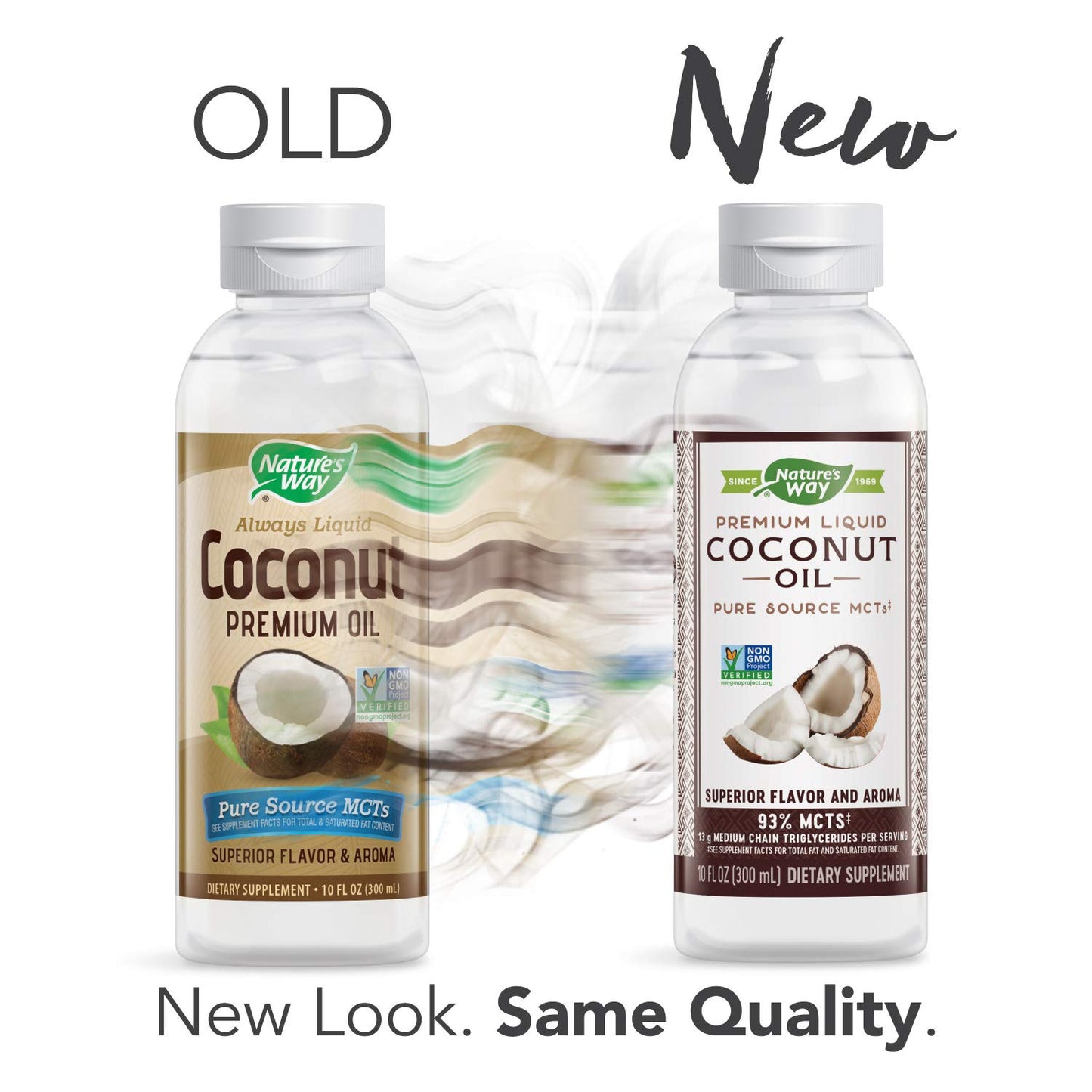 Natures Way Premium Liquid Coconut Oil, Cold Pressed, 10 Fl Oz, Clear, Model 10081