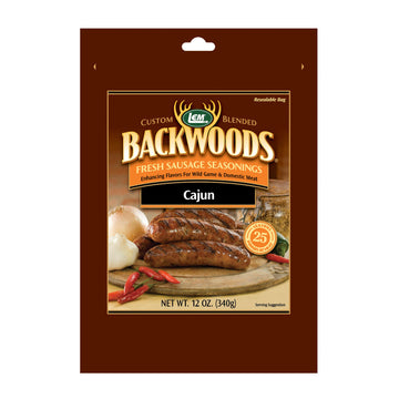 Lem Products Backwoods Cajun Fresh Sausage Seasoning, Ideal For Wild Game And Domestic Meat, Seasons Up To 25 Pounds Of Meat, 12 Ounce Packet