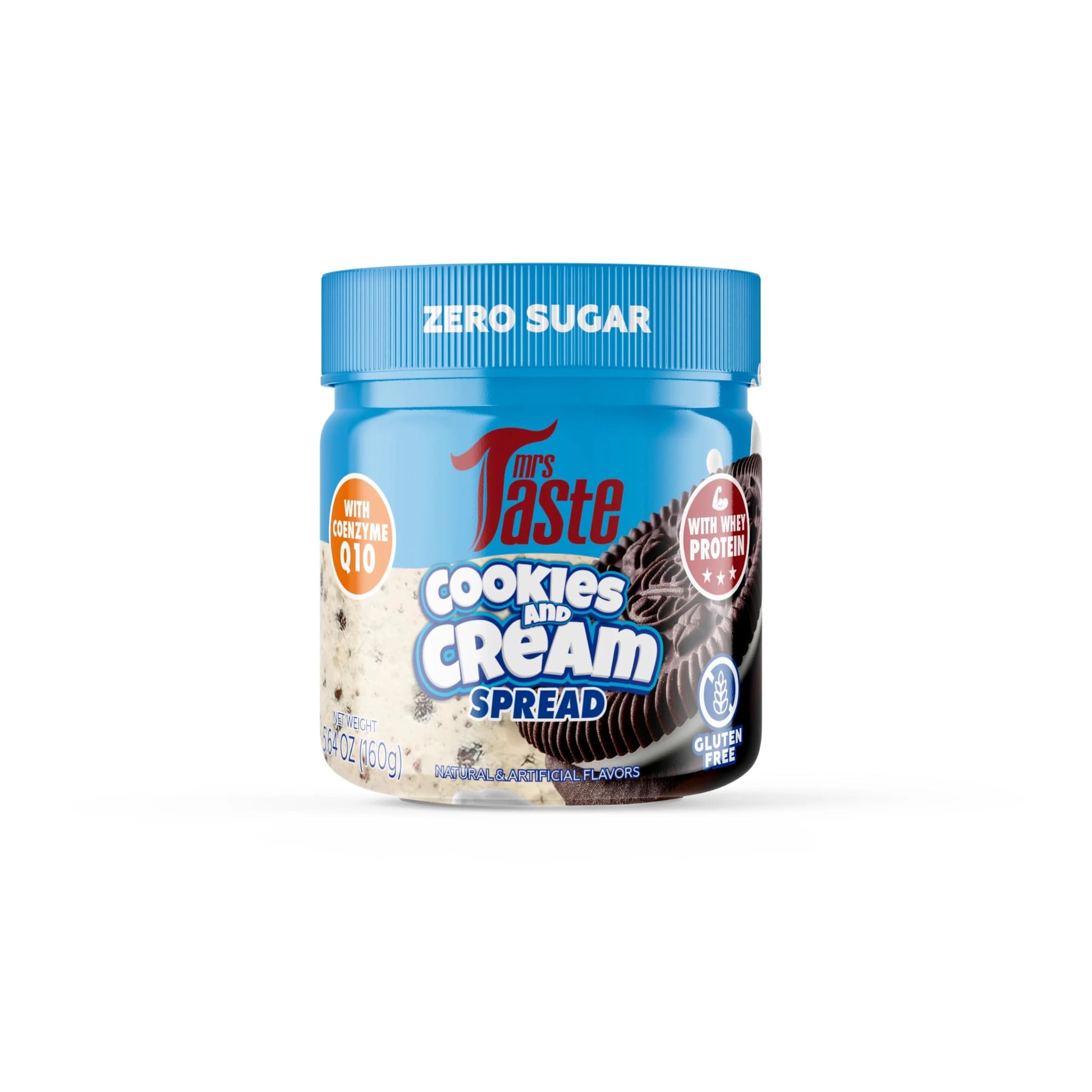 Mrs Taste Zero Sugar High-Protein Spread - Gluten-Free Cookies and Cream Snack Option