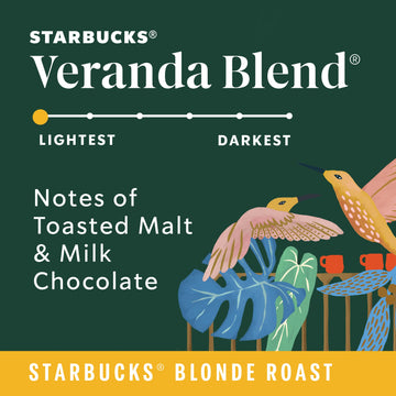 Starbucks K-Cup Coffee Pods, Starbucks Blonde Roast Coffee, Veranda Blend, 100% Arabica, 1 Box (10 Pods)