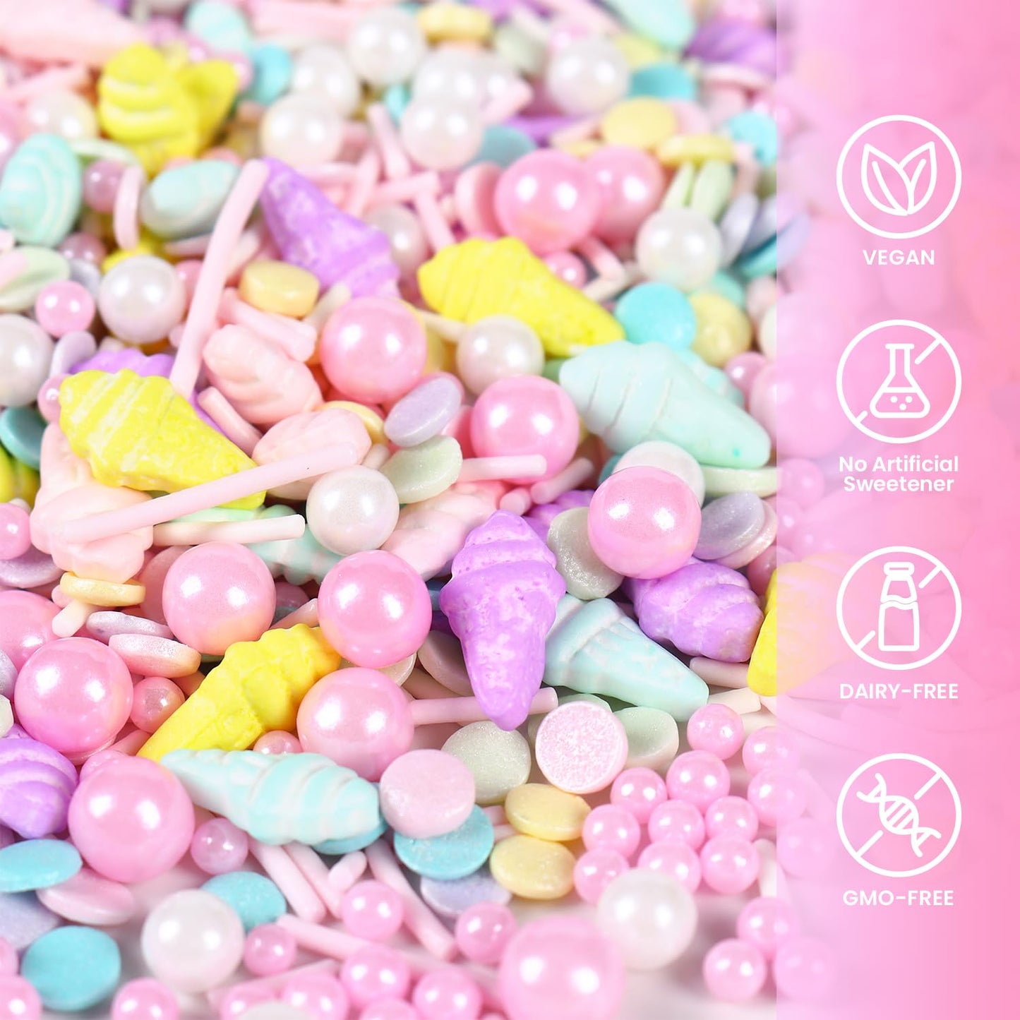 Ice Cream Sprinkles Mix | Pink Purple Blue Yellow | Sprinkles For Cake Decorating | Cupcake Toppers | Ice Cream | Cookie | Fancy