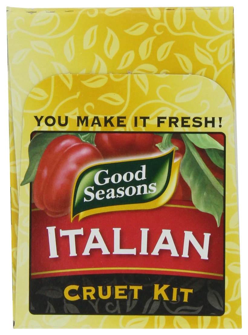Good Seasons Salad Dressing & Recipe Kit, Cruet with 2-Count Italian Dressing Mix (Pack of 2),0.7 Ounce (Pack of 2)