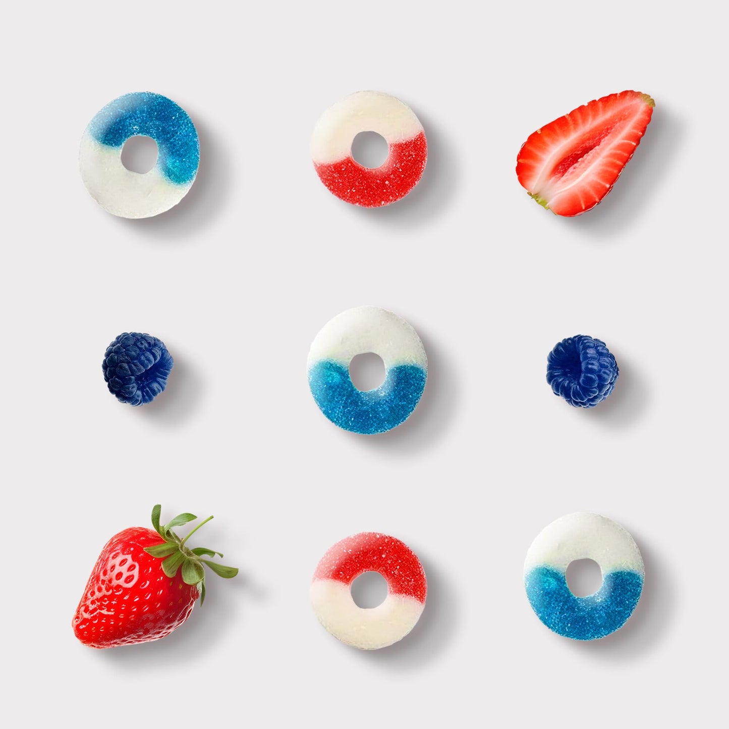 CANDY BREAK Gummy Candy Rings - Strawberry & Blue Raspberry, 5 lb Bulk Bag, Share Size Snacks for Kids & Grown Ups