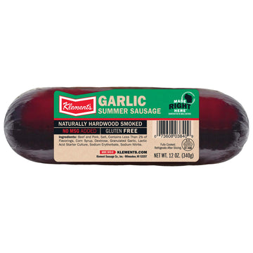 Klements Summer Sausage, Garlic, 12 Ounce, Pack of 1