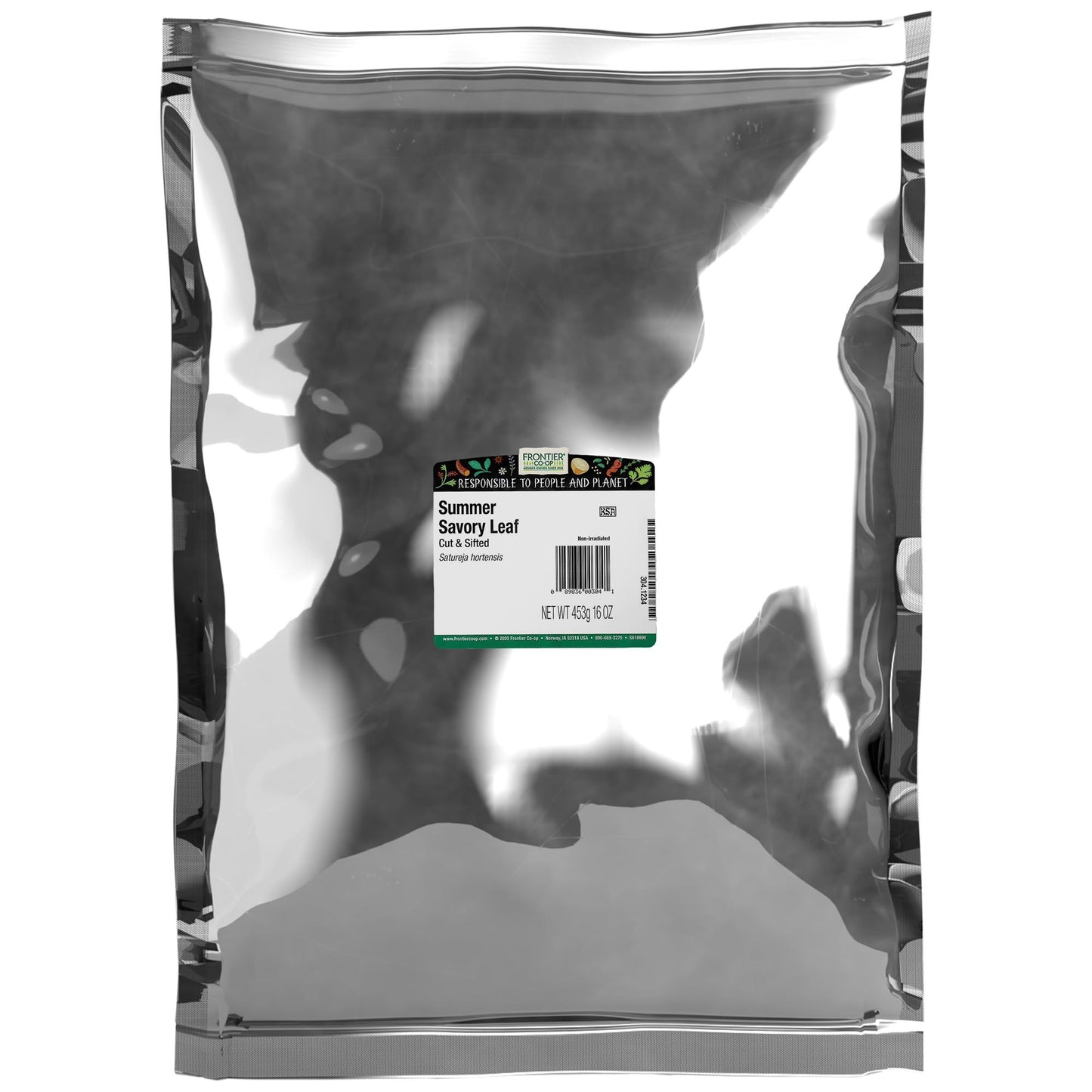 Frontier Co-op Summer Savory Leaf, Cut and Sifted, 1lb Bulk Bag - Aromatic Herb for Sausages, Beans, Stuffing, and Culinary Seas