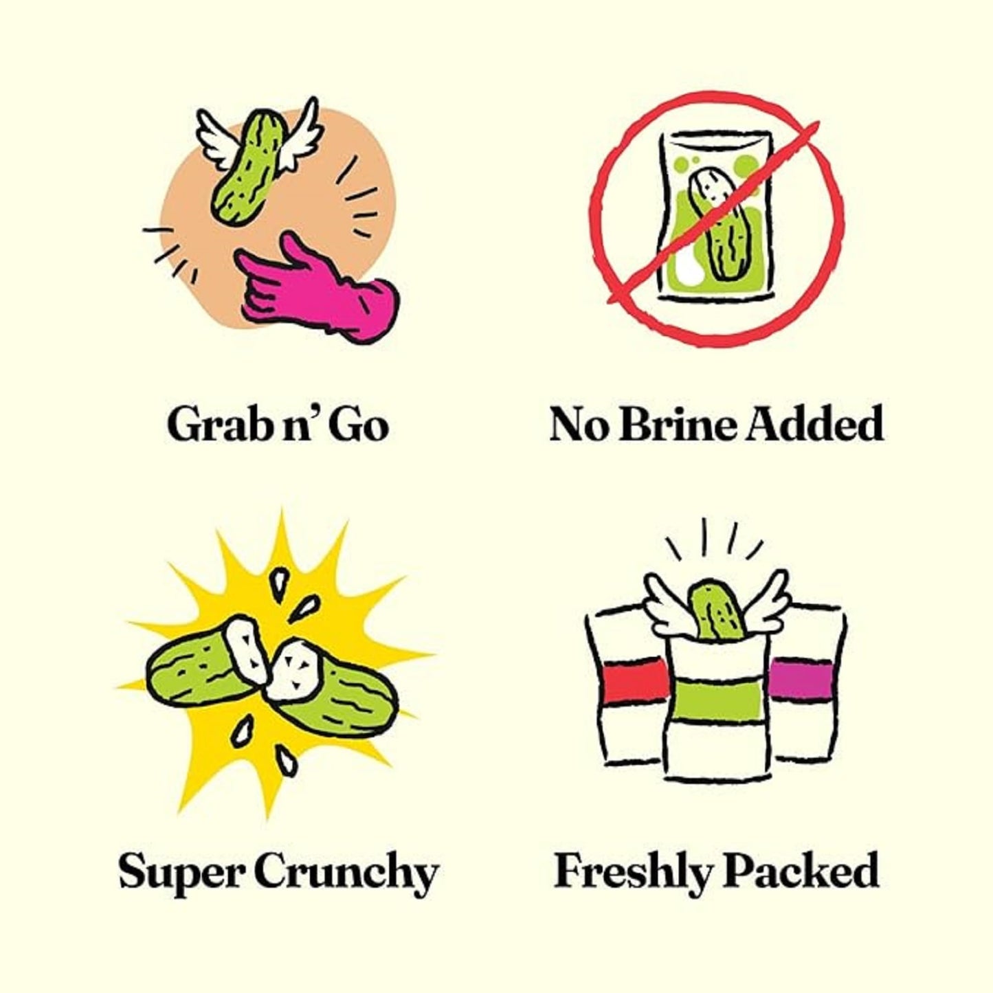 OH SNAP! Dilly Bites (12 Pack) - Dill Pickle Snacking Cuts - Fresh Packed Ready To Eat Pickle Bites - Gluten-Free, Fat-Free & Ma