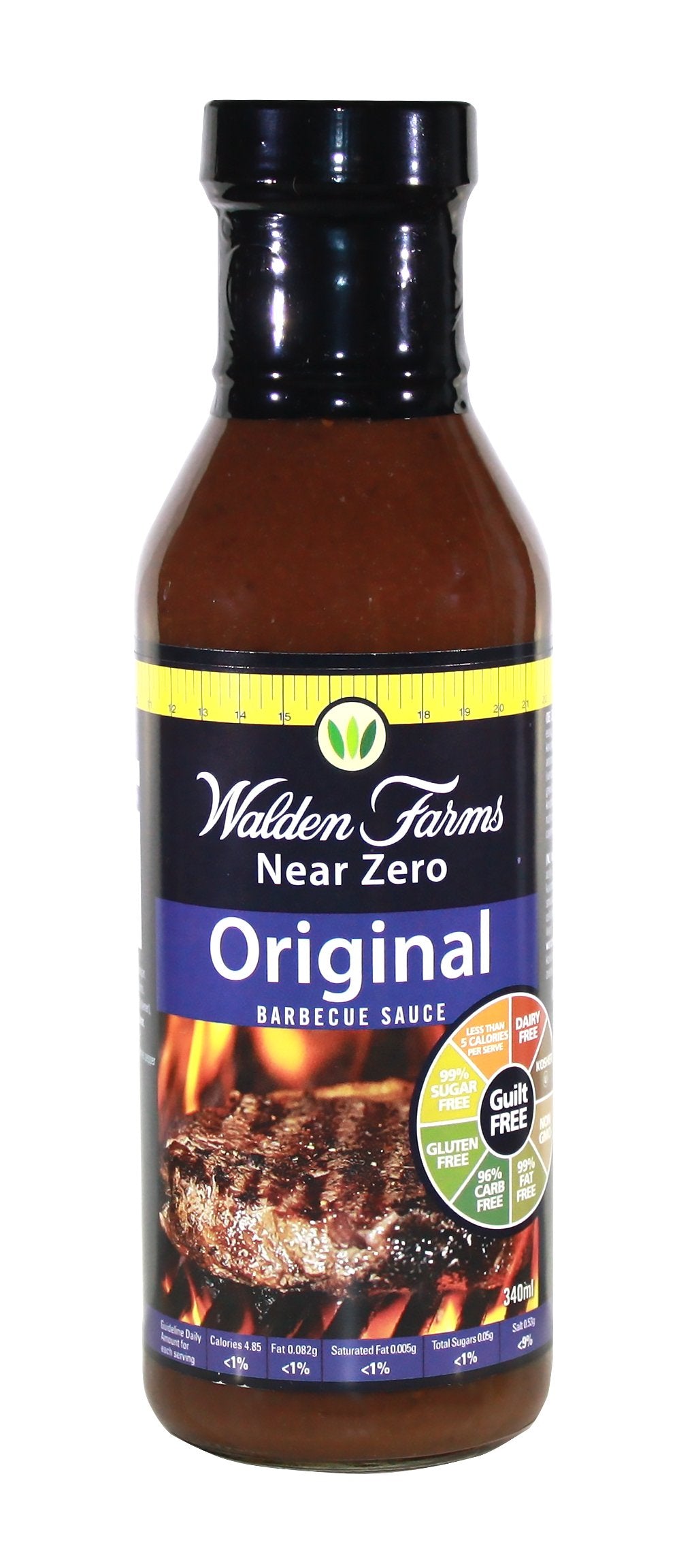 Walden Farms Sugar Free BBQ Sauce, 6 Pack Original Flavor, Gourmet Barbecue Grilling Marinade for Meat, Ribs, Pork, Chicken, and
