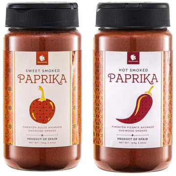 Gourmanity Twin Pack Smoked Paprika Powder, Sweet & Hot, 5.64 oz each, Gluten Free, Kosher