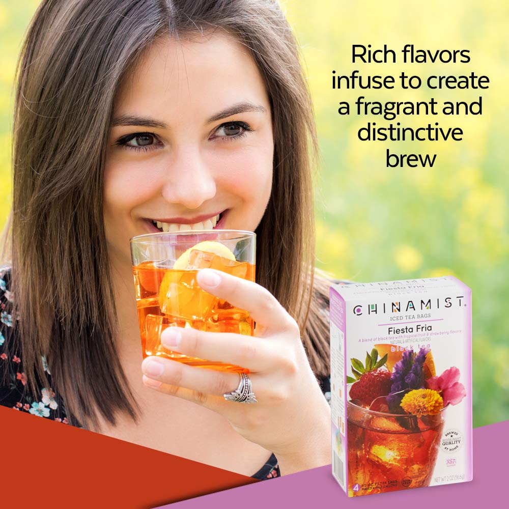 CHINAMIST Iced Tea Black Tea Infusion – 4 Count – Each Bag Yields 1/2 Gallon – Model 2915