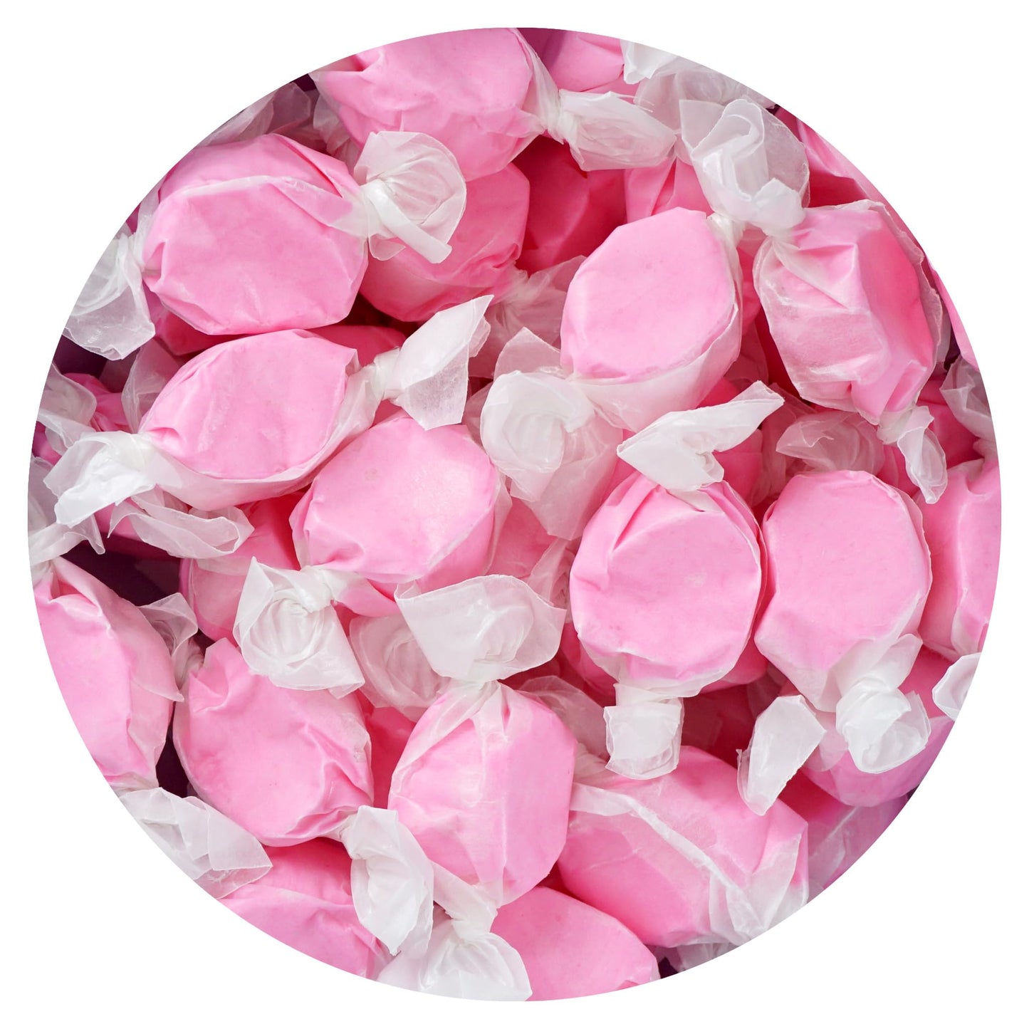 The Hampton Candy Company Strawberry Salt Water Taffy, Pink Candy, 1 Pound Bulk Bag, Individually Wrapped