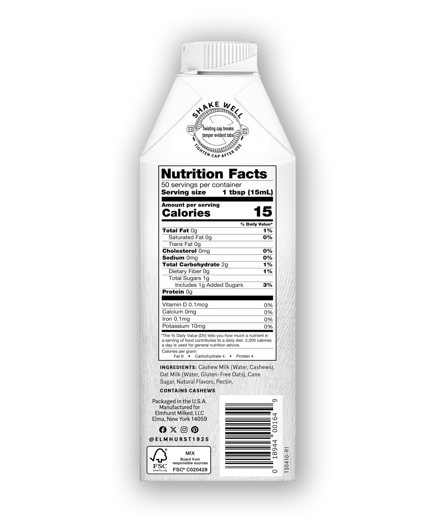 Elmhurst Milked - Caramel Brulee Cashew Creamer 25.4 Ounce (Pack Of 6)