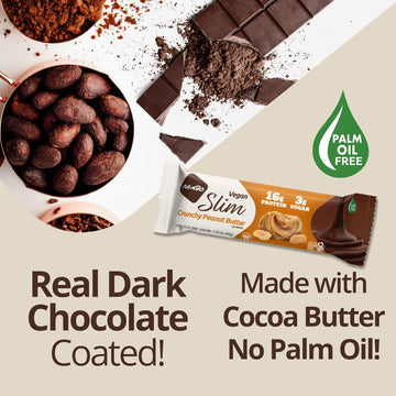 NuGo Slim Dark Chocolate Espresso, 16g Vegan Protein, 3g Sugar, 7g Fiber, 170 Calories, Low Net Carbs, Gluten Free, 12 Count