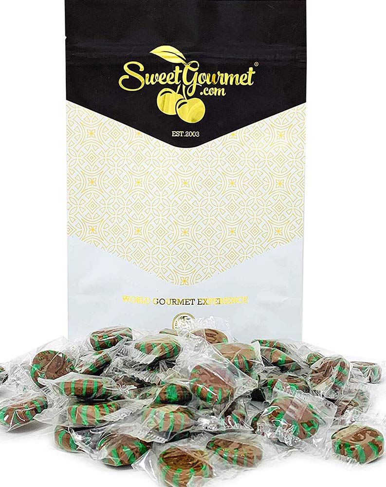 SweetGourmet Chocolate Mint Starlight | Clear Wrap Bulk Hard Candy | 1 Pound