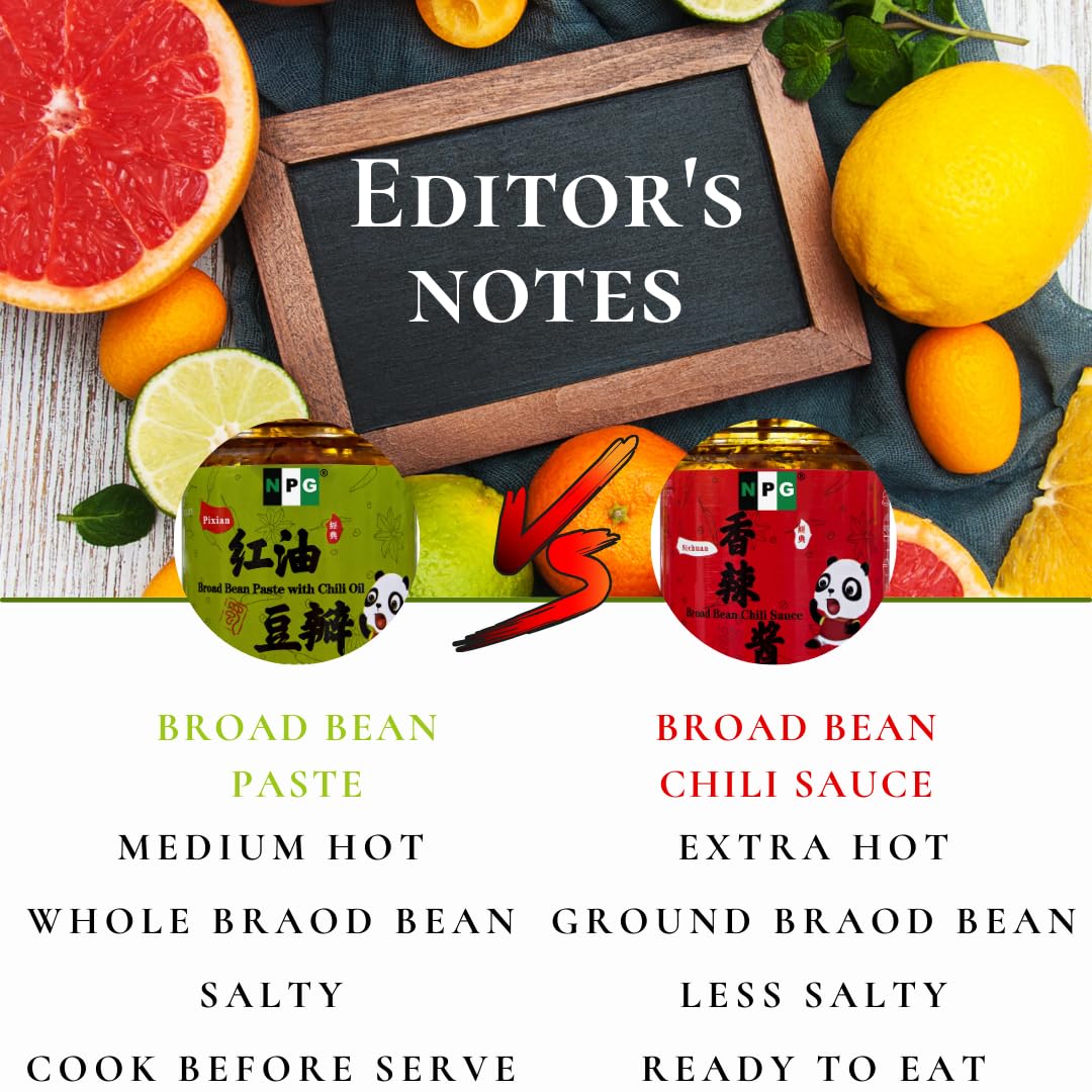 Npg Premium Sichuan Pixian Broad Bean Chili Paste With Red Chili Oil 7 Oz, Salty Fermented Hongyou Doubanjiang, Authentic Ingred