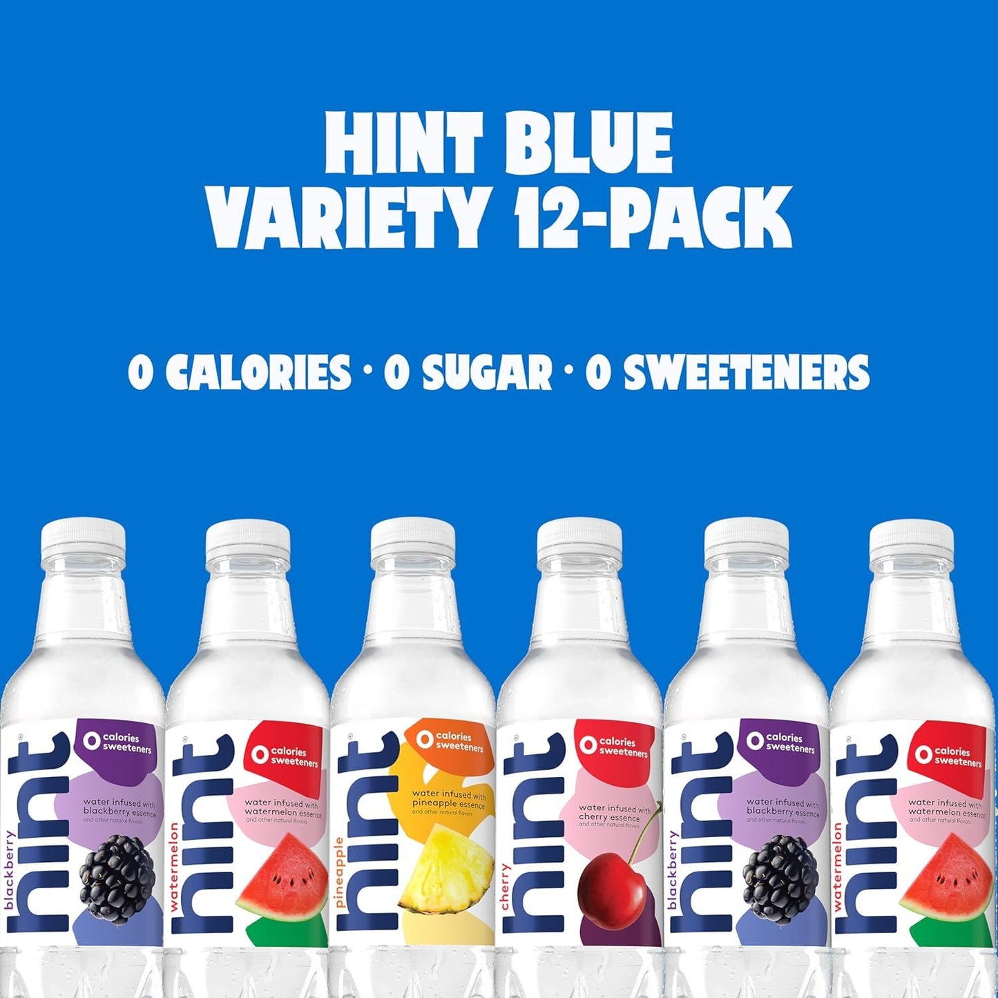 Hint Fruit-Infused Bottled Water, Best Sellers Variety Pack - Sugar Free Flavored Water with Zero Calories, Natural Fruit Essenc