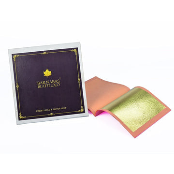 Barnabas Blattgold Edible Gold Leaf 24K - Cake Decorations, Loose Gold Leaf Sheets For Cupcakes - 3.1 Inches, Book Of 10