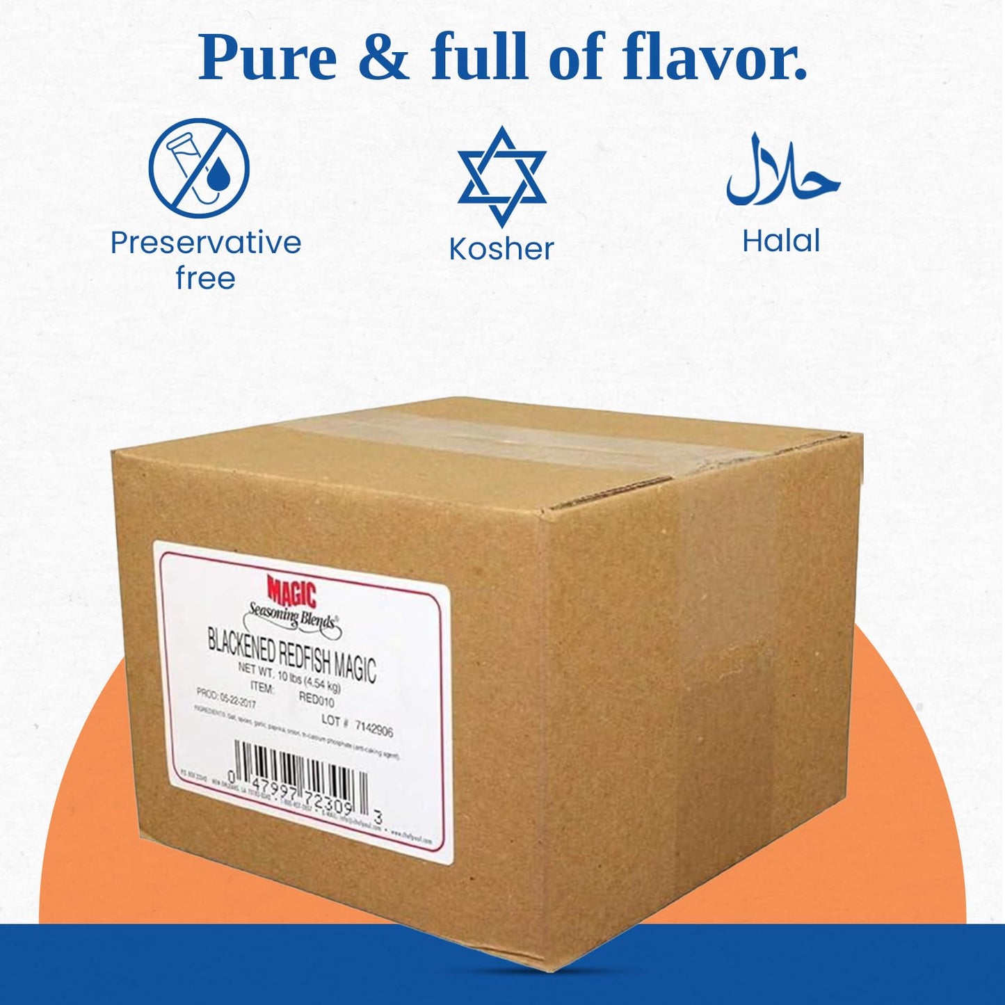 Chef Paul Blackened Redfish Magic Seasoning Blends | Cajun-Style Spices & Seasonings | Gluten-Free  No MSG  Bold Flavor | Perfect for Grilling  Cooking & BBQ | 10 lb. Package (Pack of 1 case)