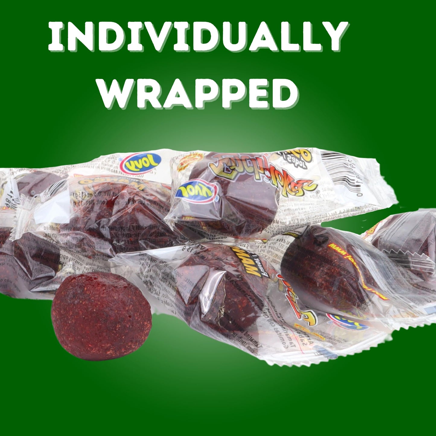Sweetzo Spicy Mexican Gummy Candy, Individually Wrapped Tamarind Covered Mango Gummies, Fiesta Party Favor Treats - 5.29 Ounces