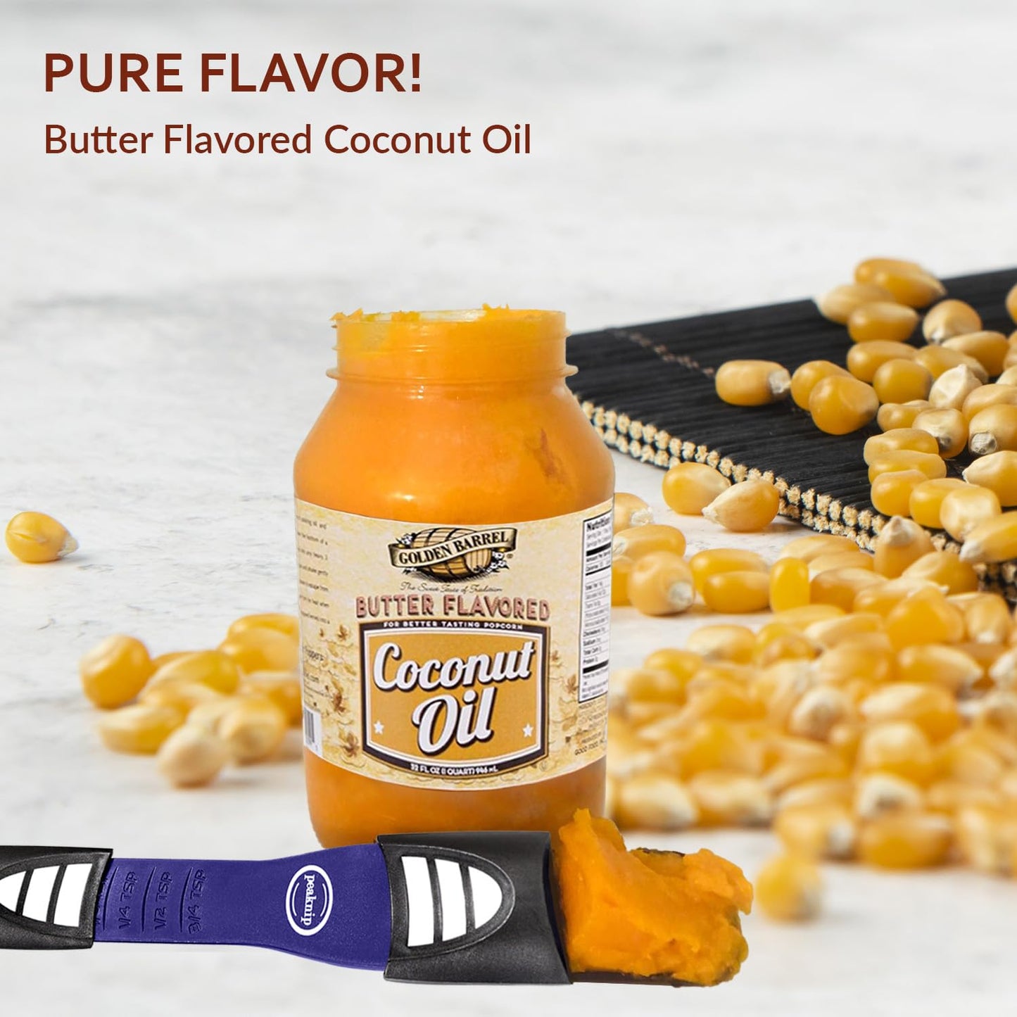 Popcorn Salt and Oil Gift Set - Flavacol Popcorn Seasoning Salt 35 oz. & Golden Barrel Butter Flavored Coconut Oil 32 oz. Bundle