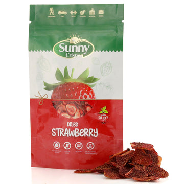 SUNNY CRISPS Dried Strawberries 1.76 Oz - Dry Strawberries No Sugar Added for Toddler Healthy Snacks - Gluten Free Dehydrated Fr