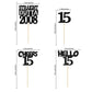Gyufise 24Pcs Straight Outta 2008 Cupcake Toppers Glitter Fifteen Happy 15th Cupcake Picks Cheers to 15 Years Birthday Cake Deco