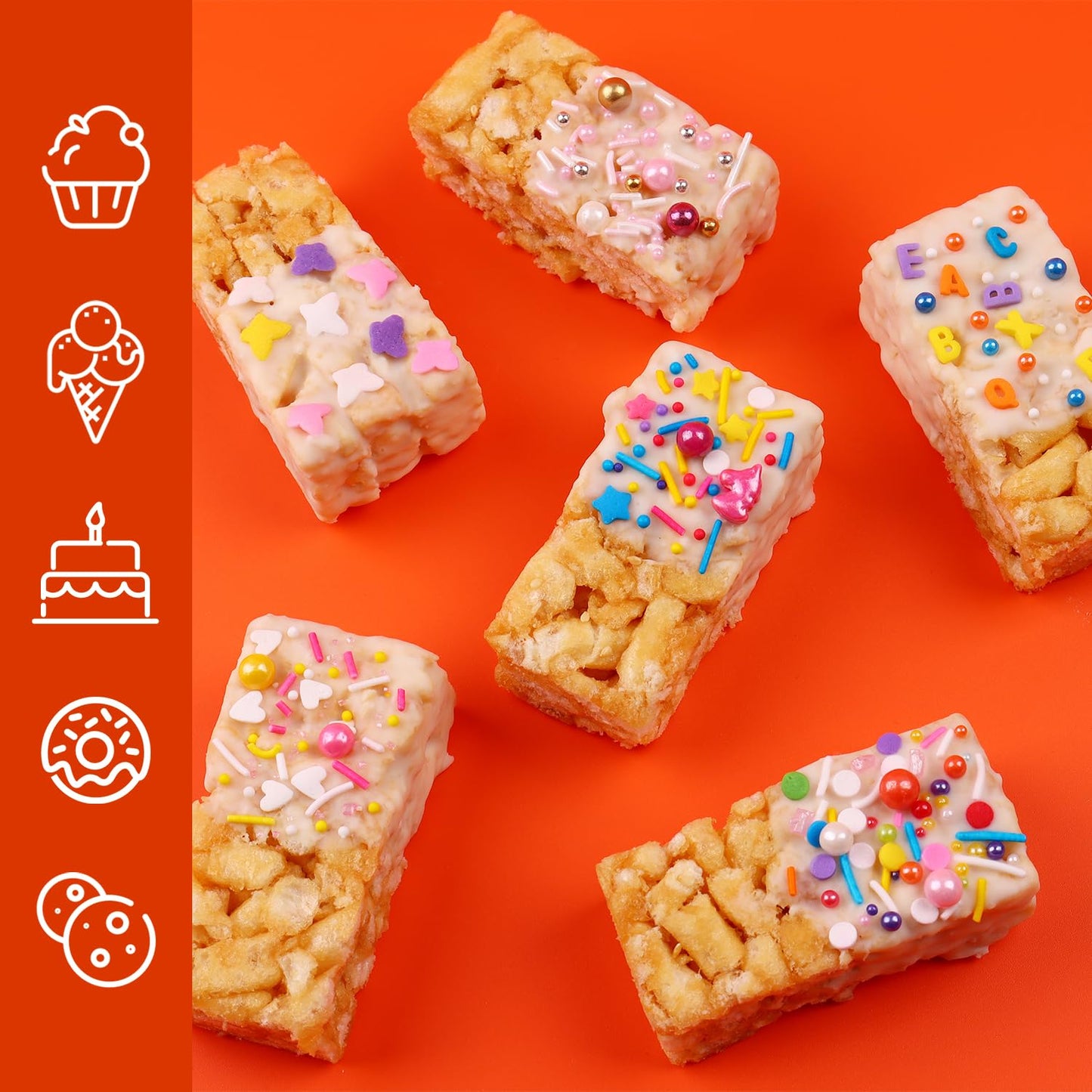 Sprinkles For Cake Decorating, Cupcake, Cookies, Ice Cream Topper, 6 Packs Colorful Sprinkles, Pastel Sprinkles, Six Of Assorted