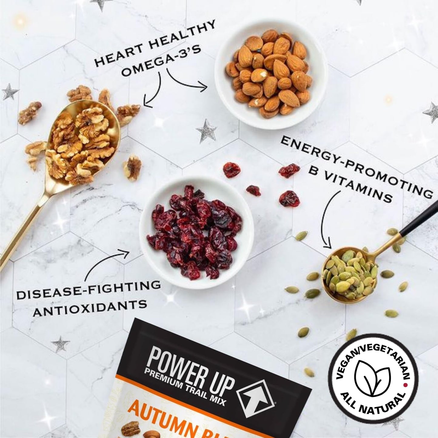 Gourmet Nut Autumn Blend Trail Mix  22oz Bag  2 Pack - Pumpkin Spice Pecans  Almonds  Cranberries  Cinnamon Sweet Potatoes  Yogurt Chips & Pumpkin Seeds - Fall Seasonal Snack