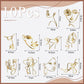 Marsui Cake Topper Set, 10 Pcs Acrylic Lady Face Toppers, 6.69 inches, Gold, Minimalist Design for Birthday and Wedding Decorations