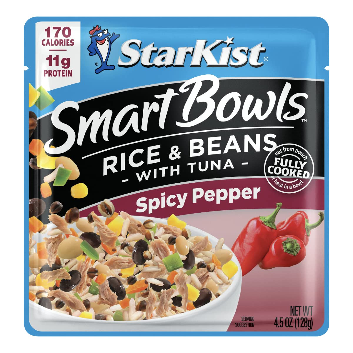 Starkist Smart Bowls Spicy Pepper, 4.5 Oz Pouch (Pack Of 12) – Features Rice & Beans With Wild Caught Light Tuna