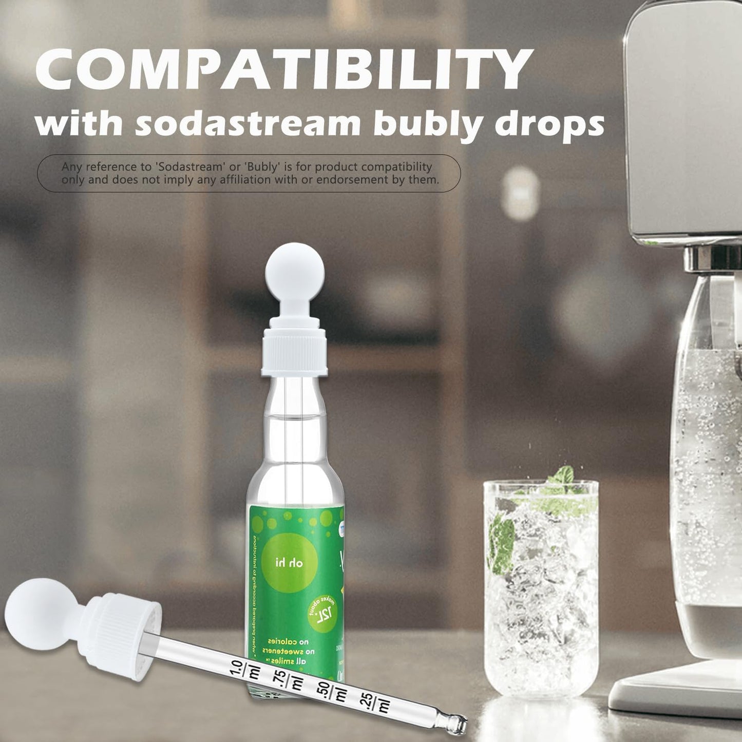 Oxyooh 4 Pack Glass Dropper Pipettes Compatible With Sodastream Bubly Drops Bubbly Drops Sodastream Flavors For Soda Stream Drop