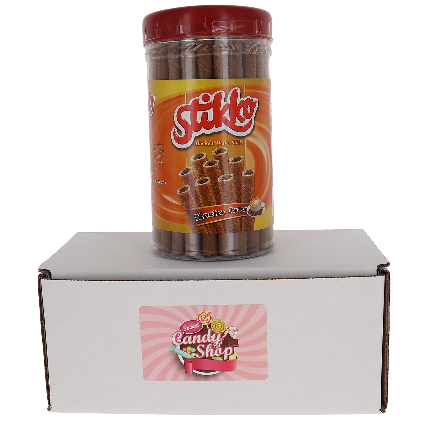Stikko Wafer Sticks Rolled Wafers In Jar (Mocha Java)