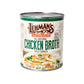 Lehmans Canned Chicken Broth, All Natural Fully Cooked Stock, 27 oz Cans, Case of 12, Multicolor