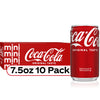 Coca-Cola Mini Soda Cans, 7.5 fl oz, 10 Pack - Fridge Pack Soft Drinks