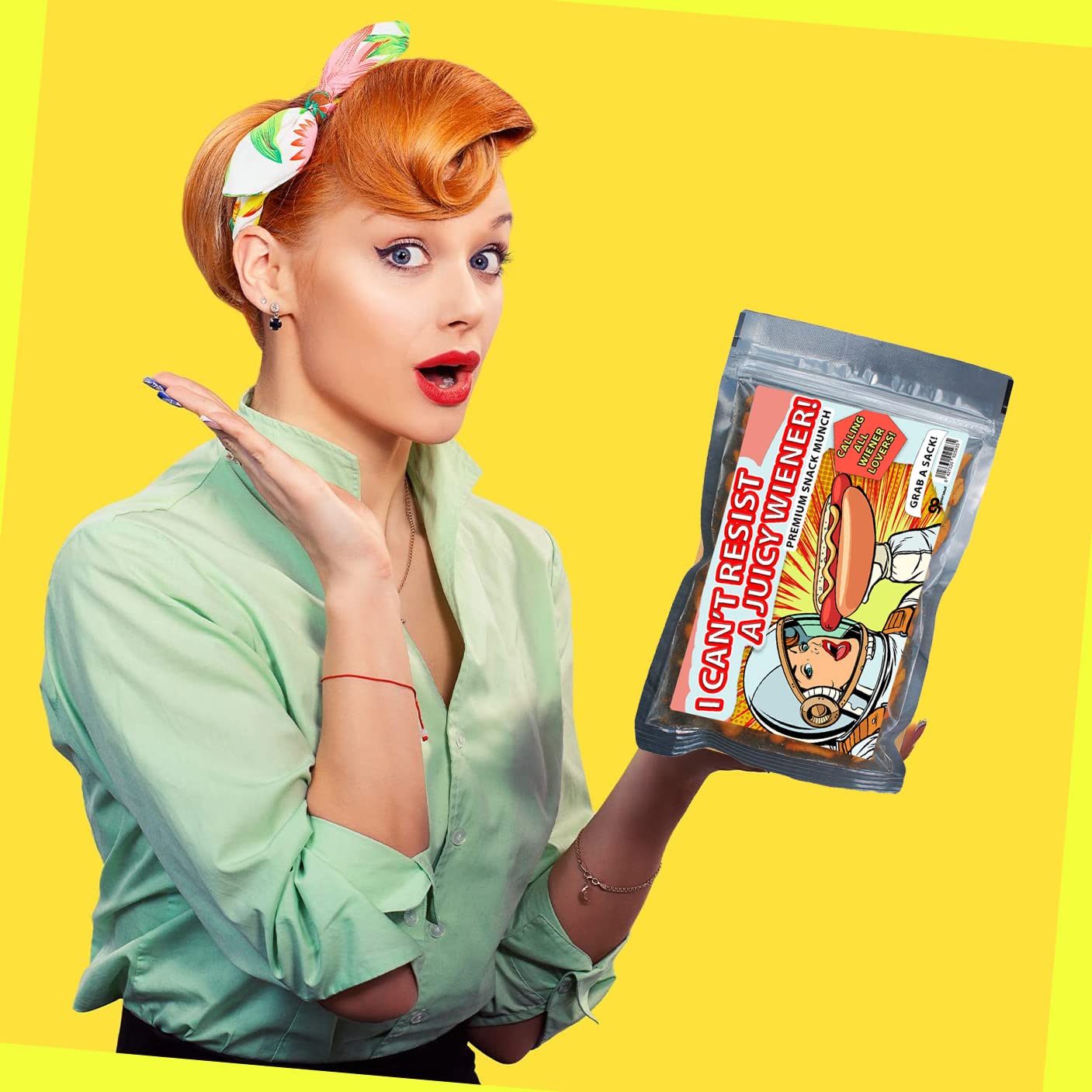 Cant Resist Juicy Wiener Trail Mix - Gourmet Snack Munch For Women Gift Basket, Funny Hot Dog Gag Gift From Friends, Stocking St