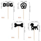 ZHUOWEISM 24 PCS Pet Dog Cupcake Toppers Glitter Bone Paw Picks Small Black Bamboo Decorations