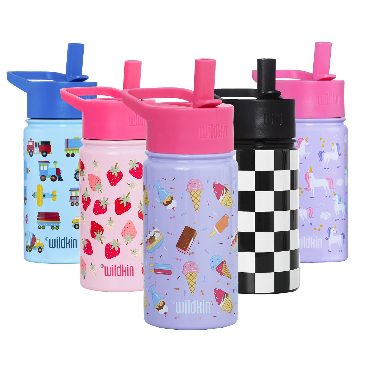 Wildkin Kids 14 Oz Reusable Bpa-Free Stainless Steel Water Bottle With Leak Proof Lid For Boys & Girls, Insulated, Durable, And