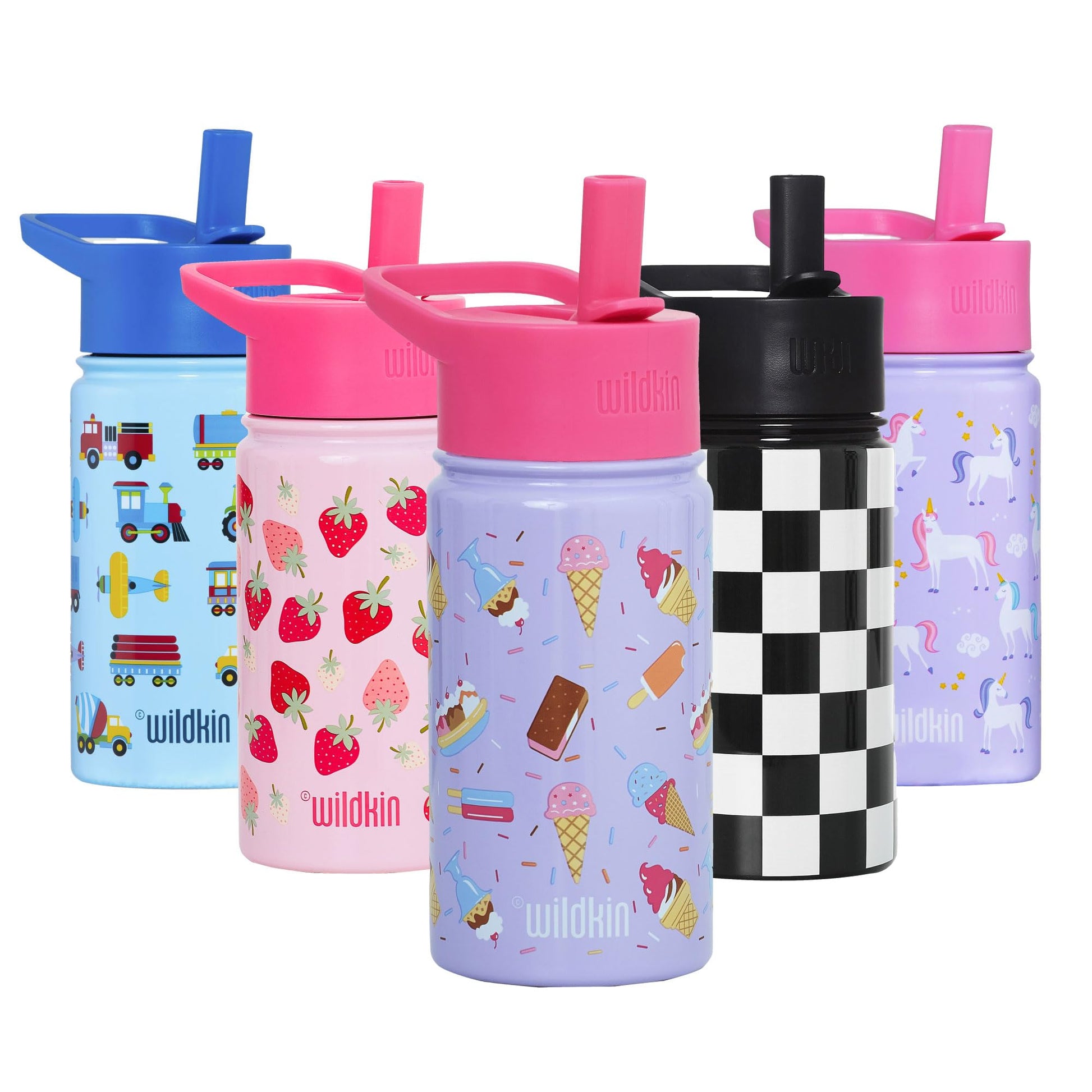 Wildkin Kids 14 Oz Reusable Bpa-Free Stainless Steel Water Bottle With Leak Proof Lid For Boys & Girls, Insulated, Durable, And