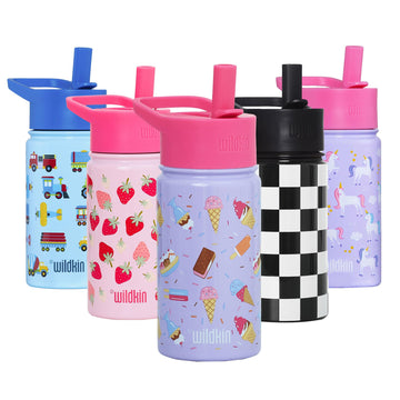 Wildkin Kids 14 Oz Reusable Bpa-Free Stainless Steel Water Bottle With Leak Proof Lid For Boys & Girls, Insulated, Durable, And