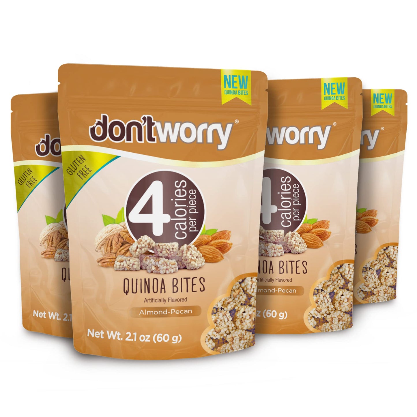 Don'T Worry Chocolate Quinoa Bites - Low Calorie Keto Snacks, Only 4 Calories Healthy Chocolate Granola Bars, Low Carb Quinoa Co