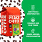 Peace Coffee Morning Glory Signature Blend | 20 Oz Whole Bean Light Roast | Organic Fair Trade | Smooth, Mild Flavor | Shade Grown, Fresh Roasted