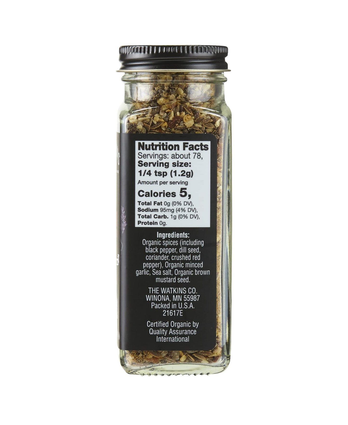 Watkins Gourmet Organic Spice Jar Steak Seasoning 3Oz